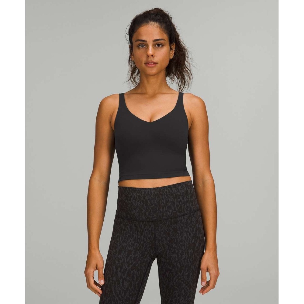Lululemon Align Tank Top Black Nulu Yoga Crop Built-in Bra Size 6 - Picture 1 of 4